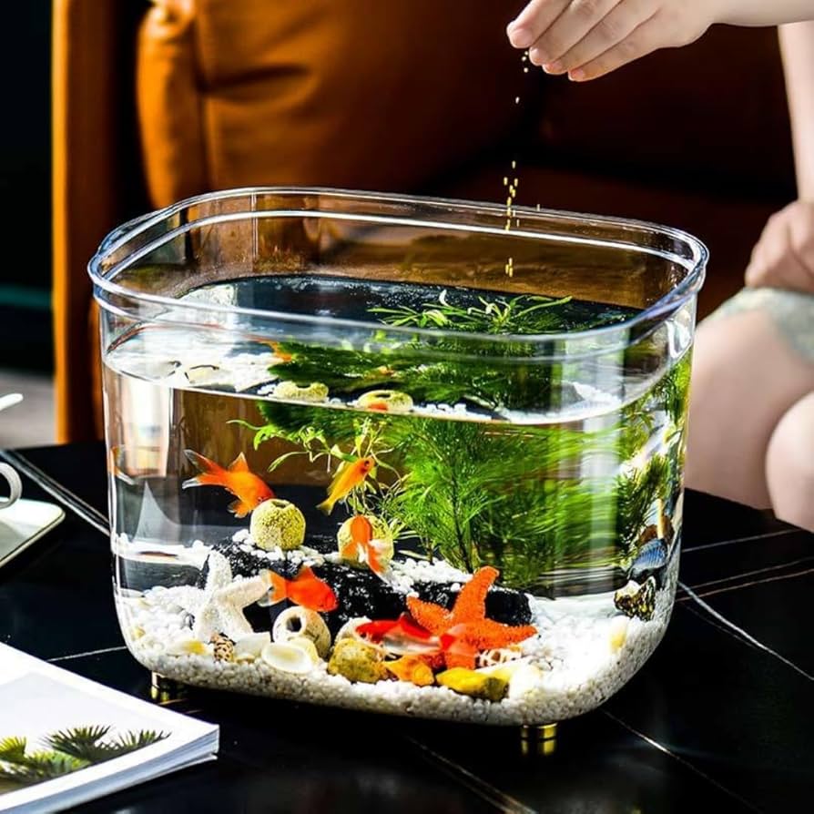 Amazon | Hybmszj 金魚鉢 プラスチック 大型水槽 アクリル 透明